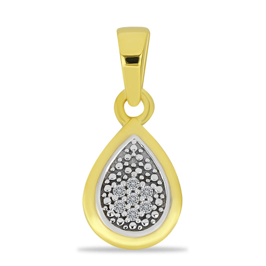 Conjunto de Prata com Banho de Ouro com Diamante Branco  Contraste: Cabeca de Veado (800)