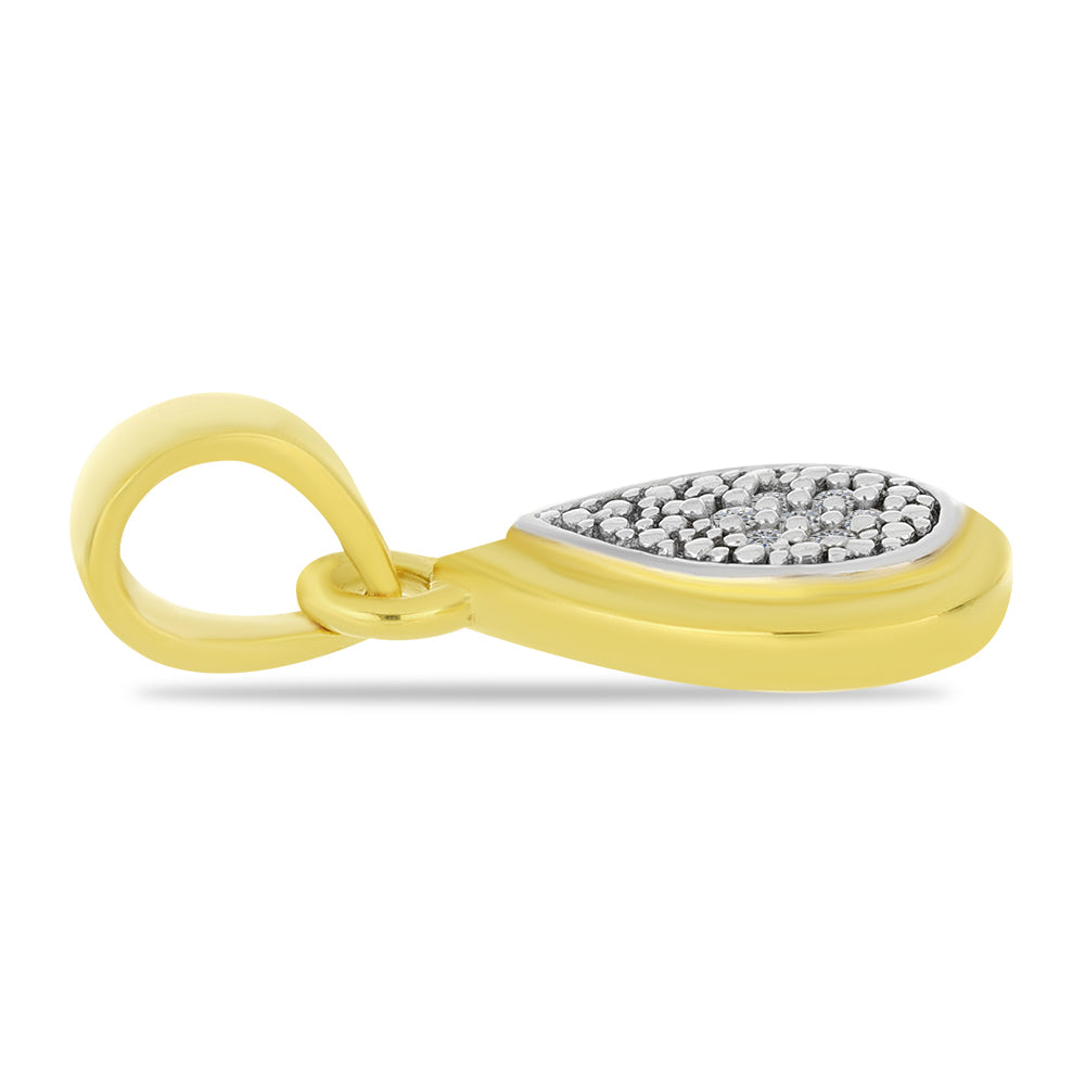Conjunto de Prata com Banho de Ouro com Diamante Branco  Contraste: Cabeca de Veado (800) 3 