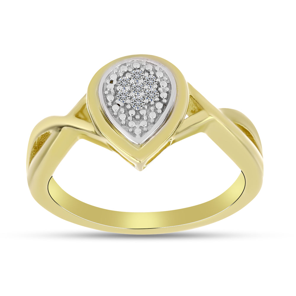 Conjunto de Prata com Banho de Ouro com Diamante Branco  Contraste: Cabeca de Veado (800)