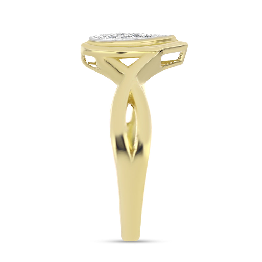 Conjunto de Prata com Banho de Ouro com Diamante Branco  Contraste: Cabeca de Veado (800) 6 