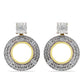 Brincos de Prata com Banho de Ouro com Diamante Branco