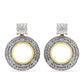 Brincos de Prata com Banho de Ouro com Diamante Branco
