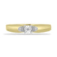 Anel de Prata com Banho de Ouro com Diamante Branco