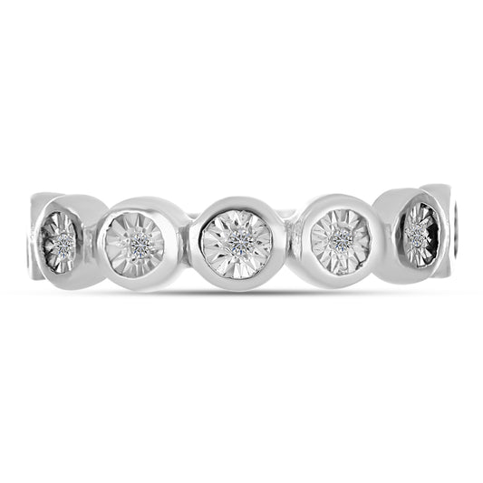 Anel de Prata com Diamante Branco