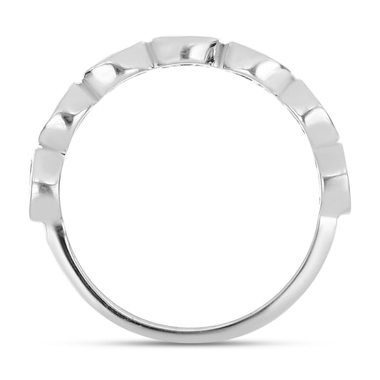 Anel de Prata com Diamante Branco