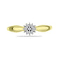 Anel de Prata com Banho de Ouro com Diamante Branco