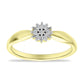 Anel de Prata com Banho de Ouro com Diamante Branco