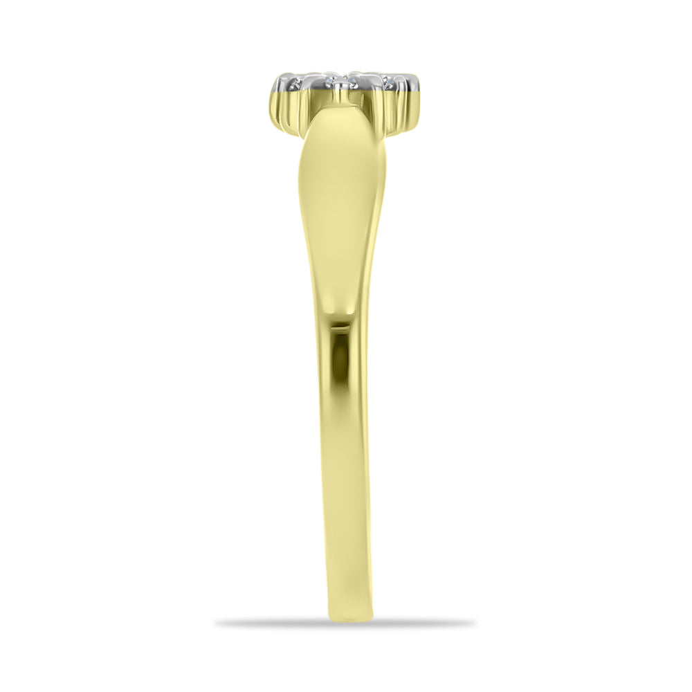 Anel de Prata com Banho de Ouro com Diamante Branco 4 