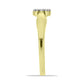 Anel de Prata com Banho de Ouro com Diamante Branco