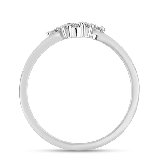 Anel de Prata com Diamante Branco