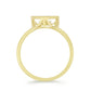 Anel de Prata com Banho de Ouro com Diamante Branco e Zircão Branco