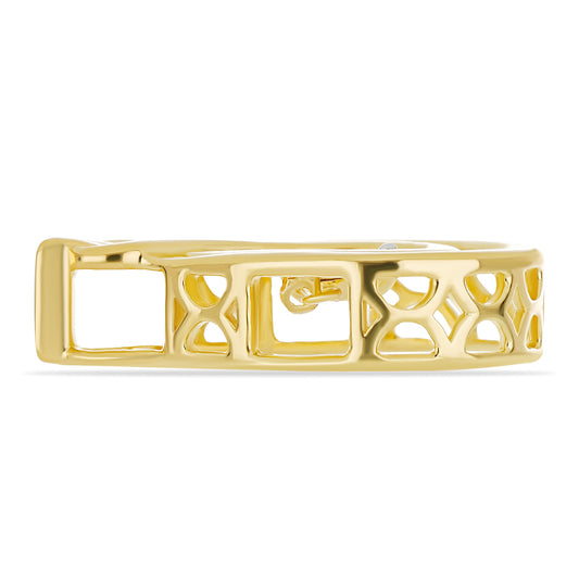 Pendente de Prata com Banho de Ouro com Diamante Branco