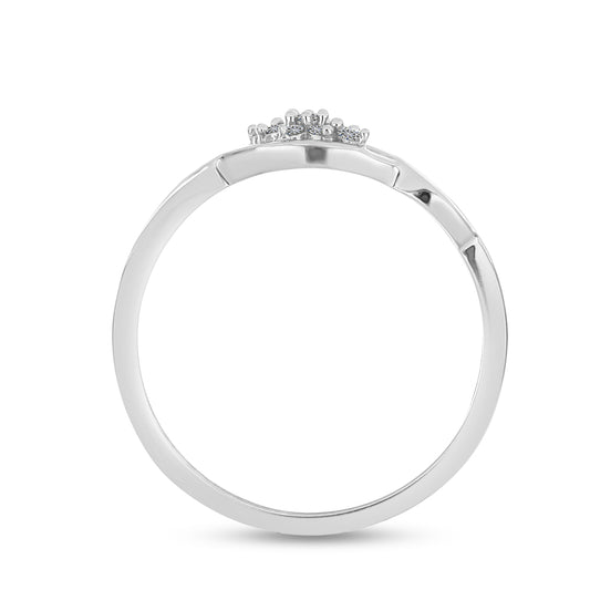 Anel de Prata com Diamante Branco