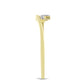 Anel de Prata com Banho de Ouro com Diamante Branco