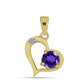 Pendente de Prata com Banho de Ouro com Diamante Branco