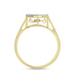 Anel de Prata com Banho de Ouro com Diamante Branco e Zircão Branco  Contraste: Cabeca de Veado (800)