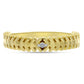 Anel de Prata com Banho de Ouro com Diamante Branco  Contraste: Cabeca de Veado (800)