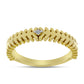 Anel de Prata com Banho de Ouro com Diamante Branco  Contraste: Cabeca de Veado (800)