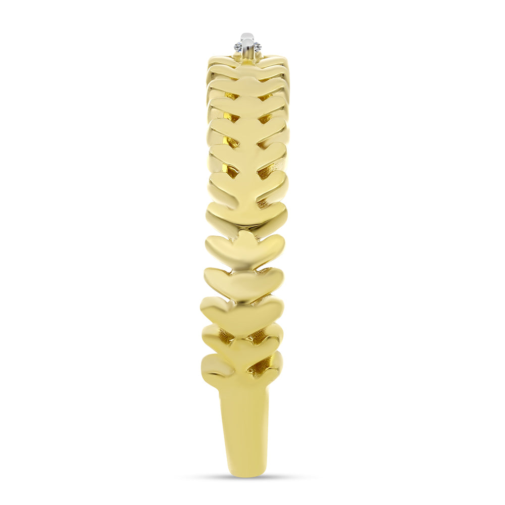 Anel de Prata com Banho de Ouro com Diamante Branco  Contraste: Cabeca de Veado (800) 4 