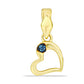 Pendente de Prata com Banho de Ouro com Diamante Azul