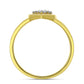 Anel de Prata com Banho de Ouro com Diamante Branco