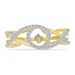 Anel de Prata com Banho de Ouro com Diamante Branco e Zircão Branco  Contraste: Cabeca de Veado (800)