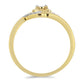 Anel de Prata com Banho de Ouro com Diamante Branco e Zircão Branco