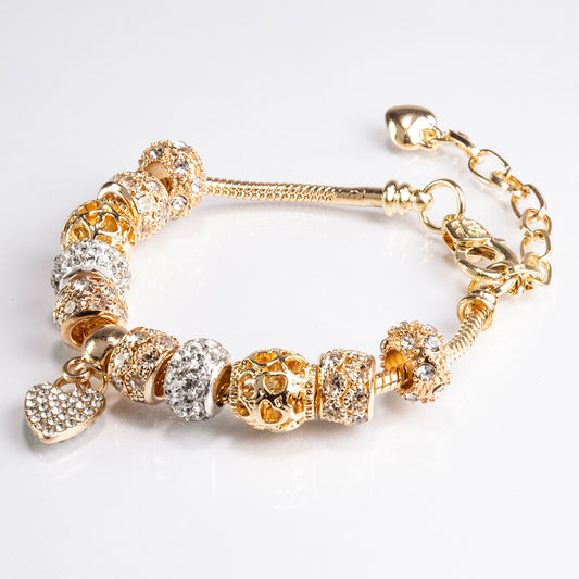 Pulseira de Liga de Ouro com Cristal Emporia® Branco