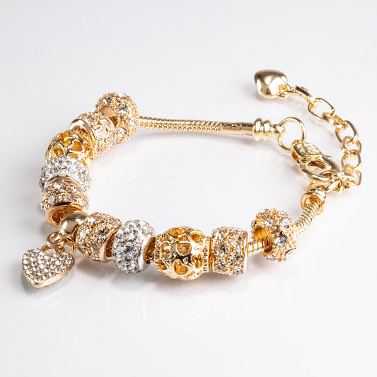 Pulseira de Liga de Ouro com Cristal Emporia® Branco