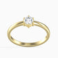 Anel de Ouro 14K com Diamante Branco Com certificado internacional GIA Contraste: Cabeca de Pato