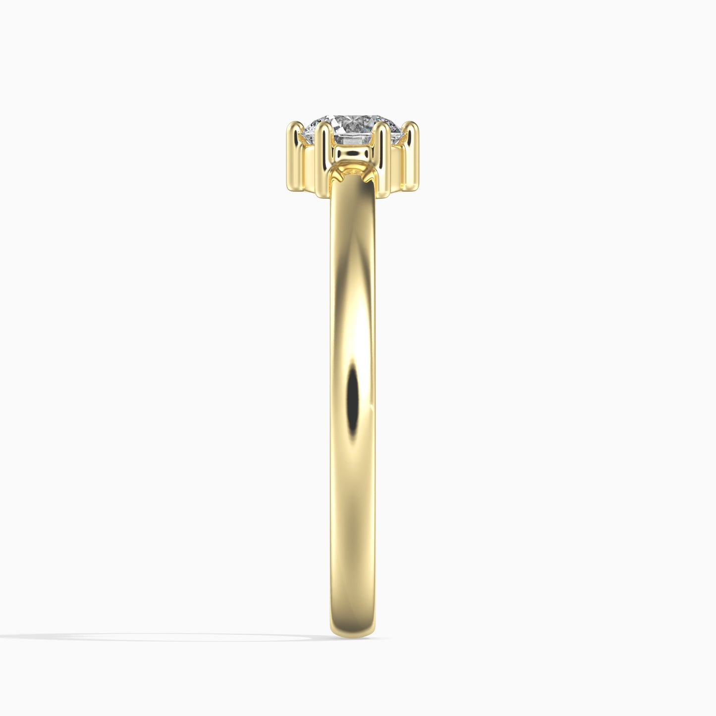 Anel de Ouro 14K com Diamante Branco Com certificado internacional GIA Contraste: Cabeca de Pato