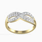 Anel de Ouro 14K com Diamante Branco (33 peças) Contraste: Cabeca de Pato