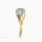 Anel de Ouro 14K com Diamante Branco (33 peças) Contraste: Cabeca de Pato