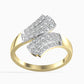 Anel de Ouro 14K com Diamante Branco (36 peças) Contraste: Cabeca de Pato