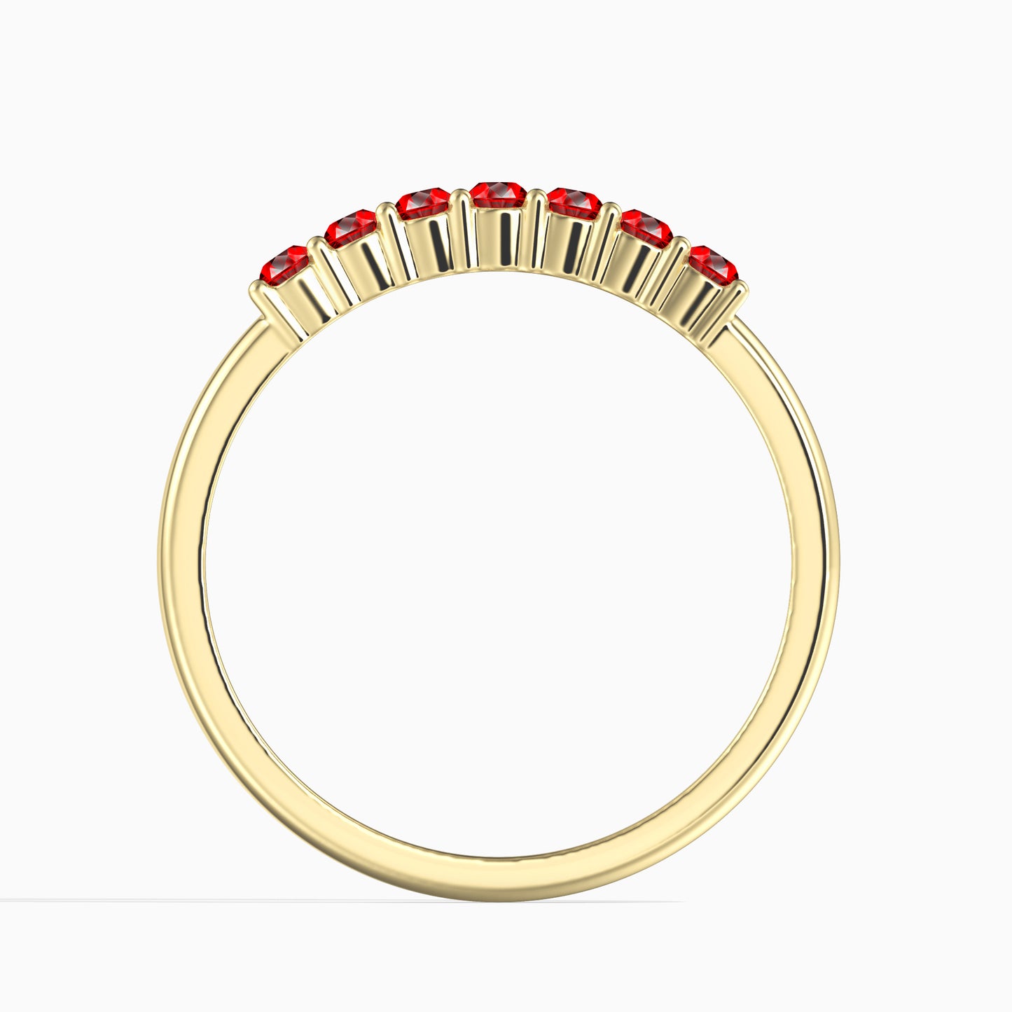 Anel de Ouro 14K com Diamante Vermelho (7 peças) Contraste: Cabeca de Pato