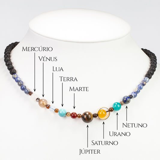 Colar com Lápis-lazúli e Olho de Tigre