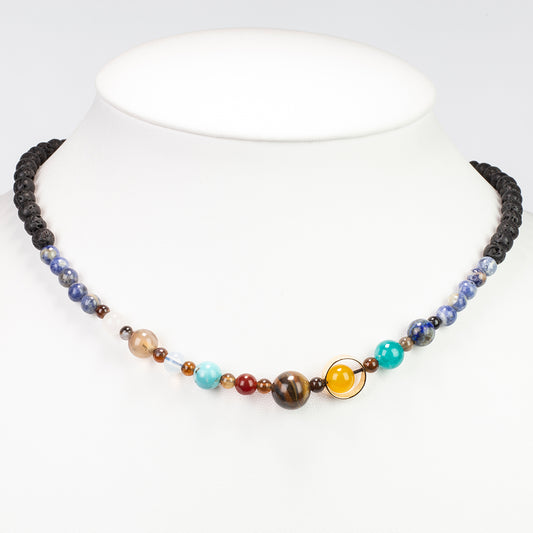 Colar com Lápis-lazúli e Olho de Tigre