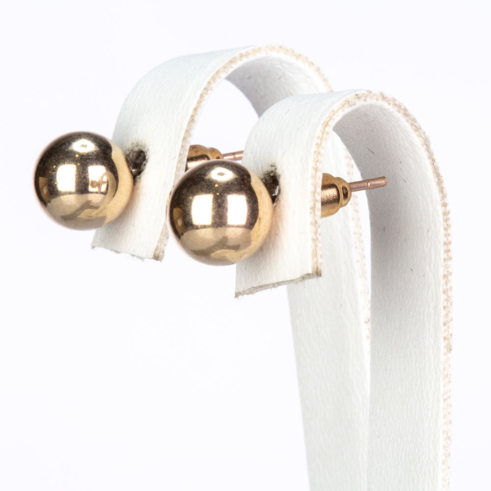Conjunto de Liga de Ouro com Pérola de Vidro e Cristal Emporia® Branco ( Brincos )