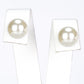 Conjunto de Liga de Ouro com Pérola de Vidro e Cristal Emporia® Branco ( Brincos )