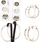 Conjunto de Liga de Ouro com Pérola de Vidro e Cristal Emporia® Branco ( Brincos )
