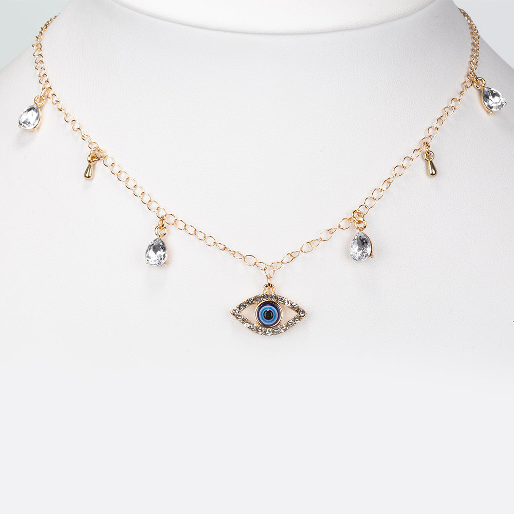 Colar de Liga de Ouro com Cristal Emporia® Branco 1 