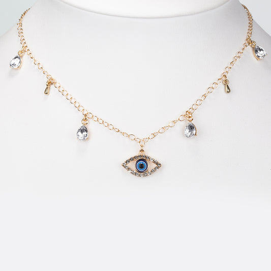 Colar de Liga de Ouro com Cristal Emporia® Branco