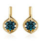Brincos de Prata com Banho de Ouro com Diamante Azul