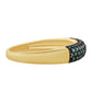 Anel de Prata com Banho de Ouro com Diamante Azul