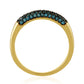 Anel de Prata com Banho de Ouro com Diamante Azul