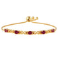 Pulseira de Prata com Banho de Ouro com Rubi da Tailândia  Contraste: Cabeca de Veado (800)