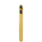 Anel de Prata com Banho de Ouro com Diamante Azul