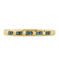 Anel de Prata com Banho de Ouro com Diamante Azul