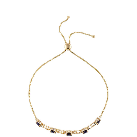 Pulseira de Ouro com Safira da Tailândia  Contraste: Cruz missionária