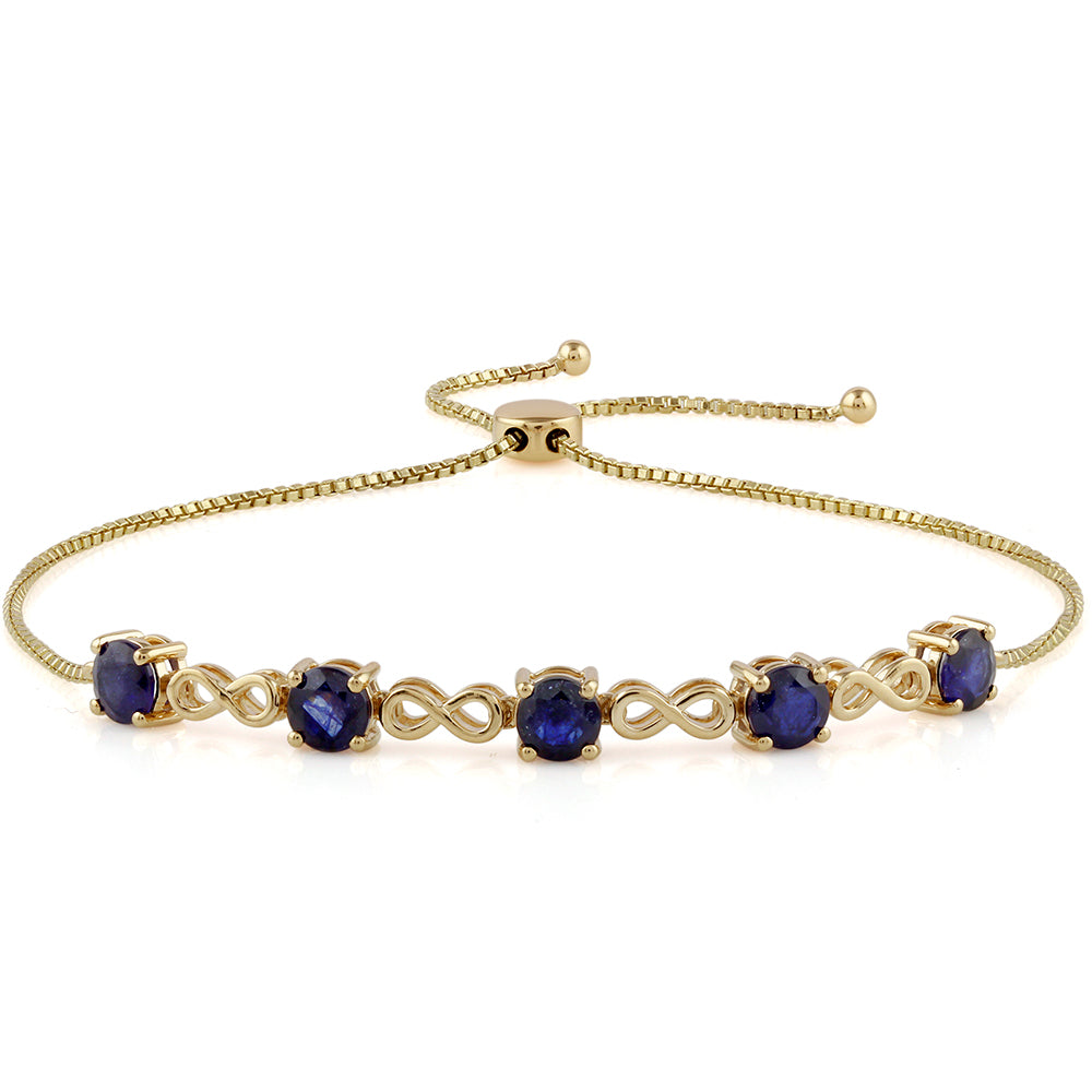 Pulseira de Ouro com Safira da Tailândia  Contraste: Cruz missionária